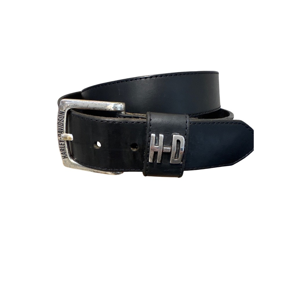 Harley-Davidson Men's Tradition black leather belt‎ "H-D" logo M 32-42